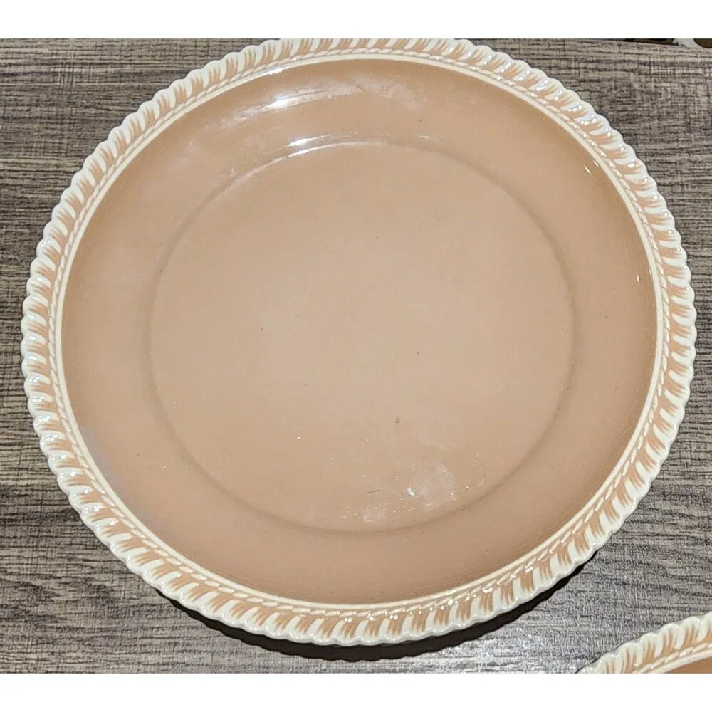 Harkerware Chesterton Beige Tan Plates Medium Lunch Plate 5 Pc Lot 9.25